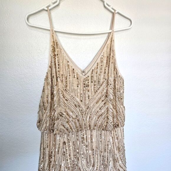 NEW BHLDN Anthropologie | Fidelia Beaded Sequin Maxi Long Dress Womens 16 - Picture 5 of 12